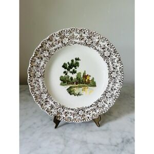 Bread and butter plates American limoges Chateau France country Scene Plate Wall